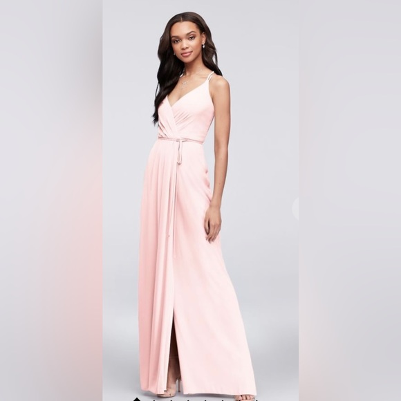 David's Bridal Dresses Davids Bridal Wrap Dress In Petal Pink